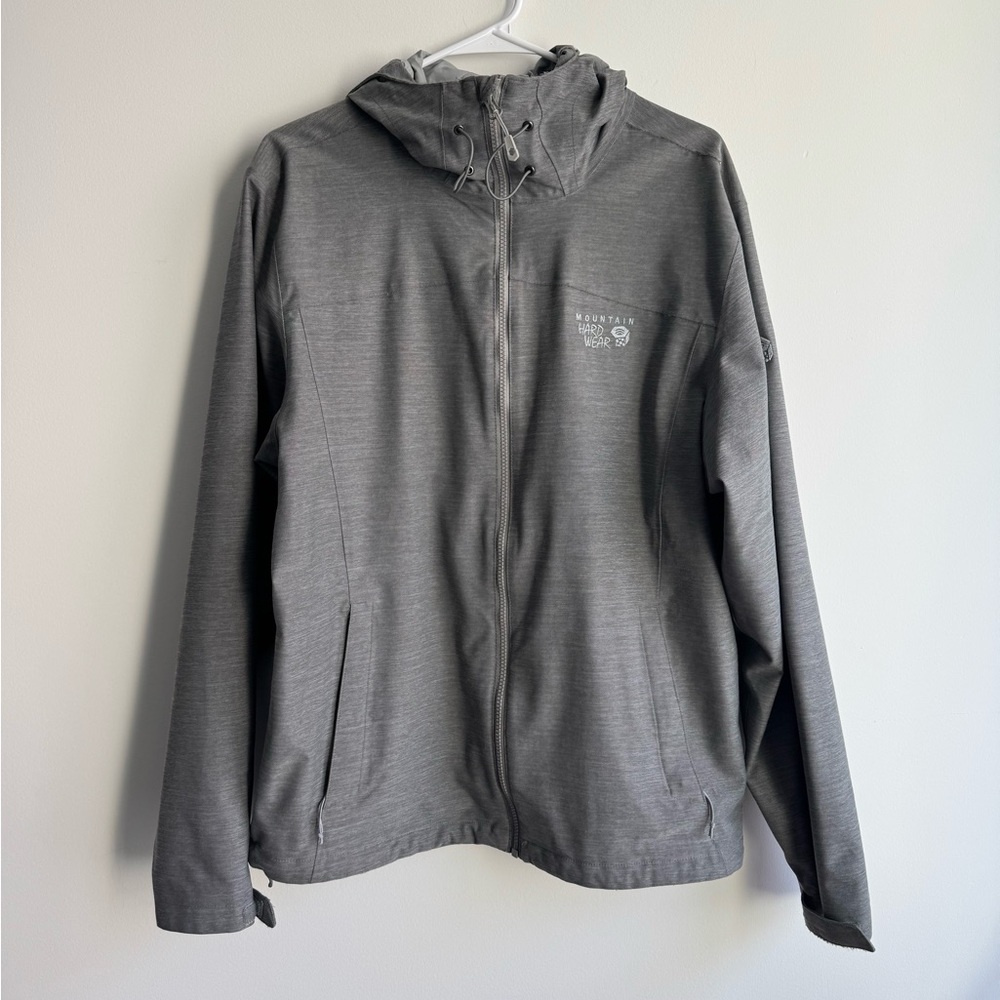 Mountain Hardwear Gray Lightweight Hooded Zip-Up Jacket